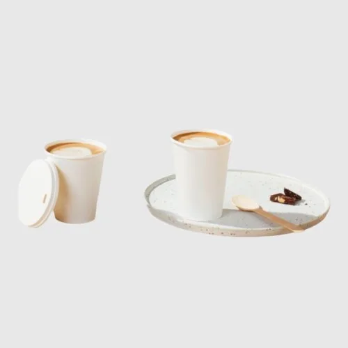 Kraft paper coffee cups with printed sleeves