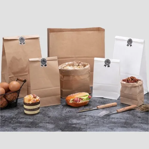 Brown kraft paper lunch bags