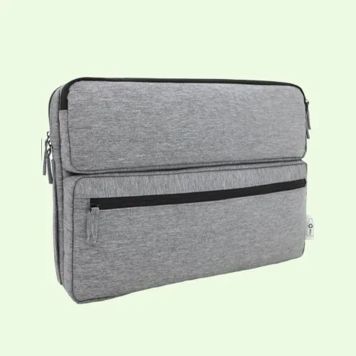 Gray polyester laptop sleeve