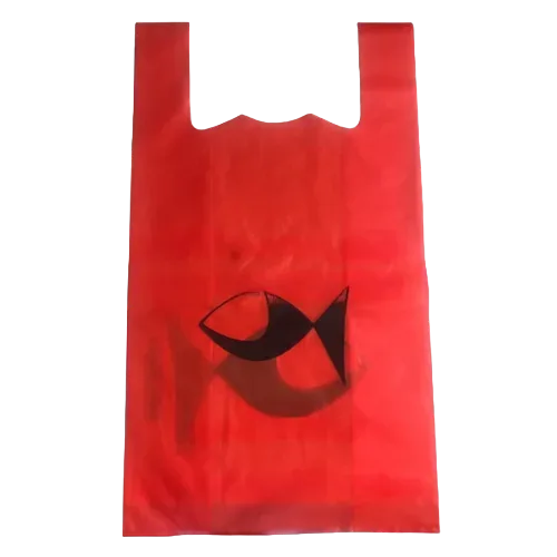 Custom printed red LDPE bag