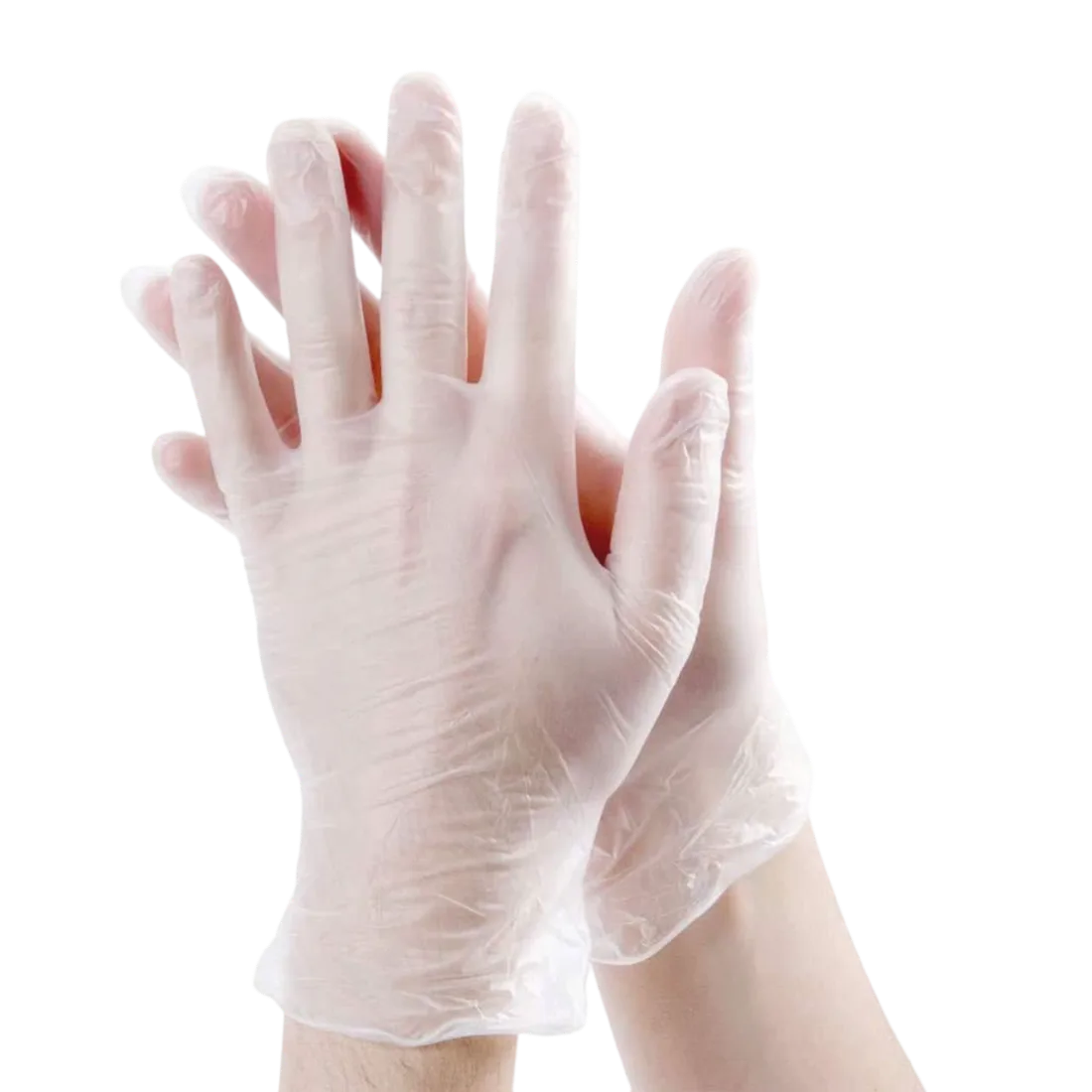 Dispenser box of powder-free vinyl food-grade gloves