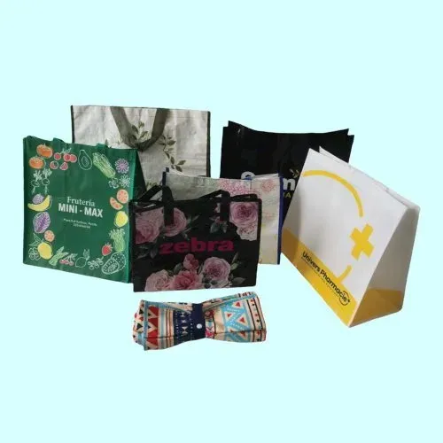 Woven and non-woven polypropylene shopping bags