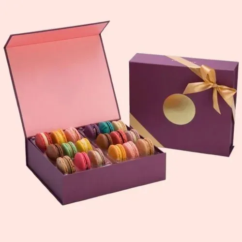 Macaron gift box with chocolate packaging