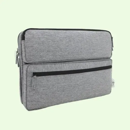 Gray polyester laptop sleeve
