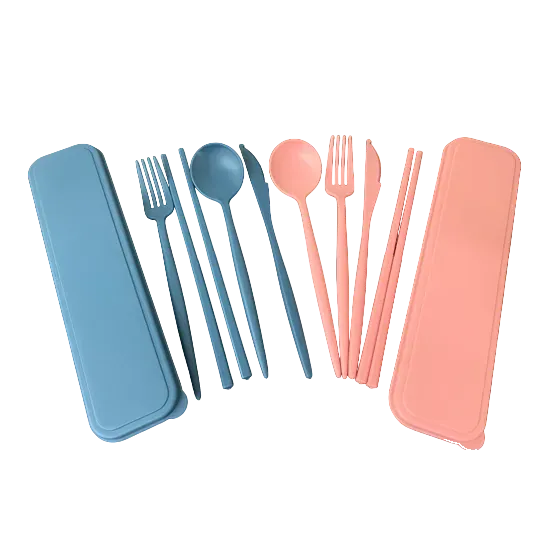 Reusable PP cutlery set with fork, knife and spoon