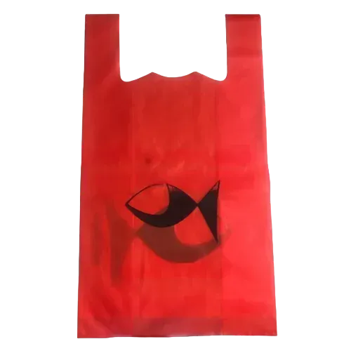 Custom printed red LDPE bag