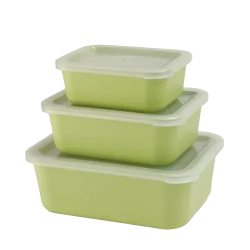 Reusable rectangular polypropylene food containers