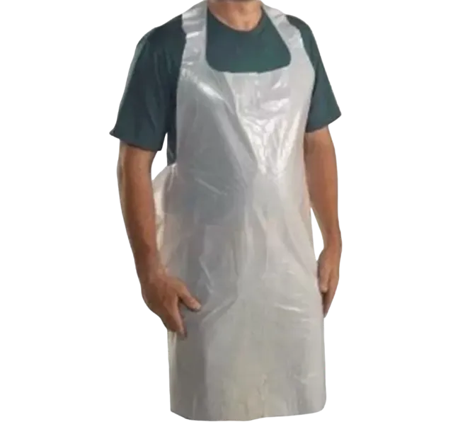 White disposable LDPE apron