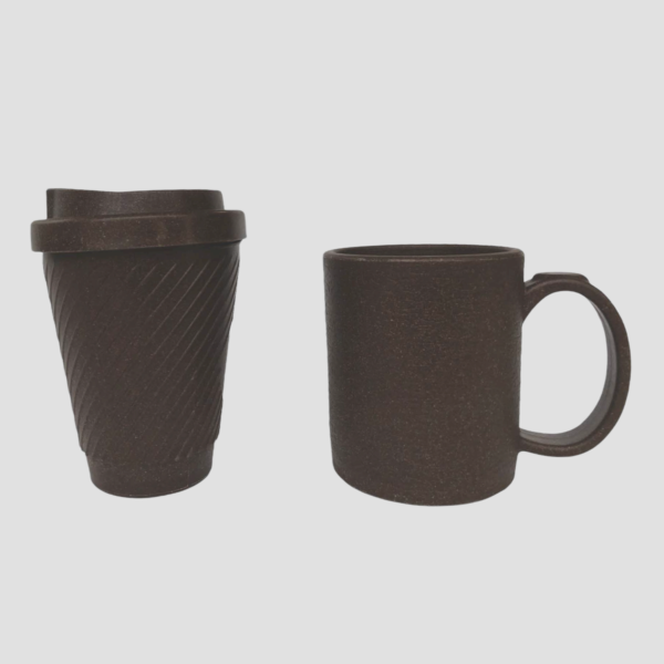 Coffee grounds mug and cup