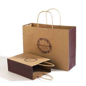 Kraft paper lunch bags with handles