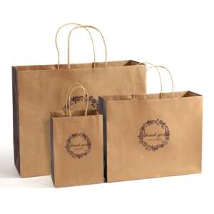 Kraft paper lunch bags with handles