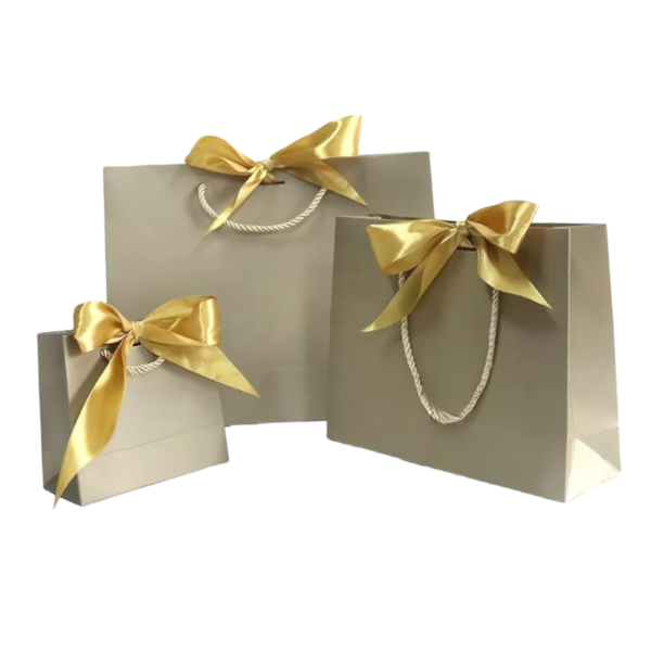 Luxury gift bags with ribbon handles